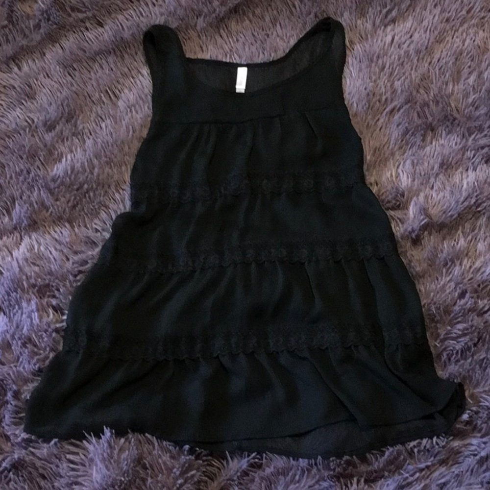 Xhilaration Sheer Tank with Lace Detail
